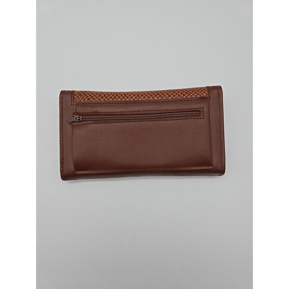 Avon Vintage Brown Faux Leather Checkbook Wallet 1983 Made in Hong Kong - Picture 5 of 9